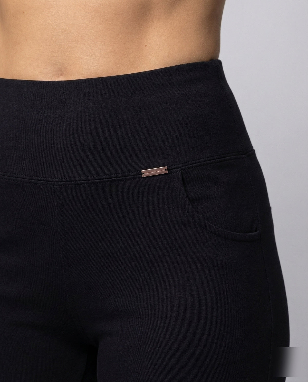 Leggings da donna a vita alta con fascia larga e dettagli delle tasche curvi – Modello aderente a tutta lunghezza per look casual di tutti i giorni