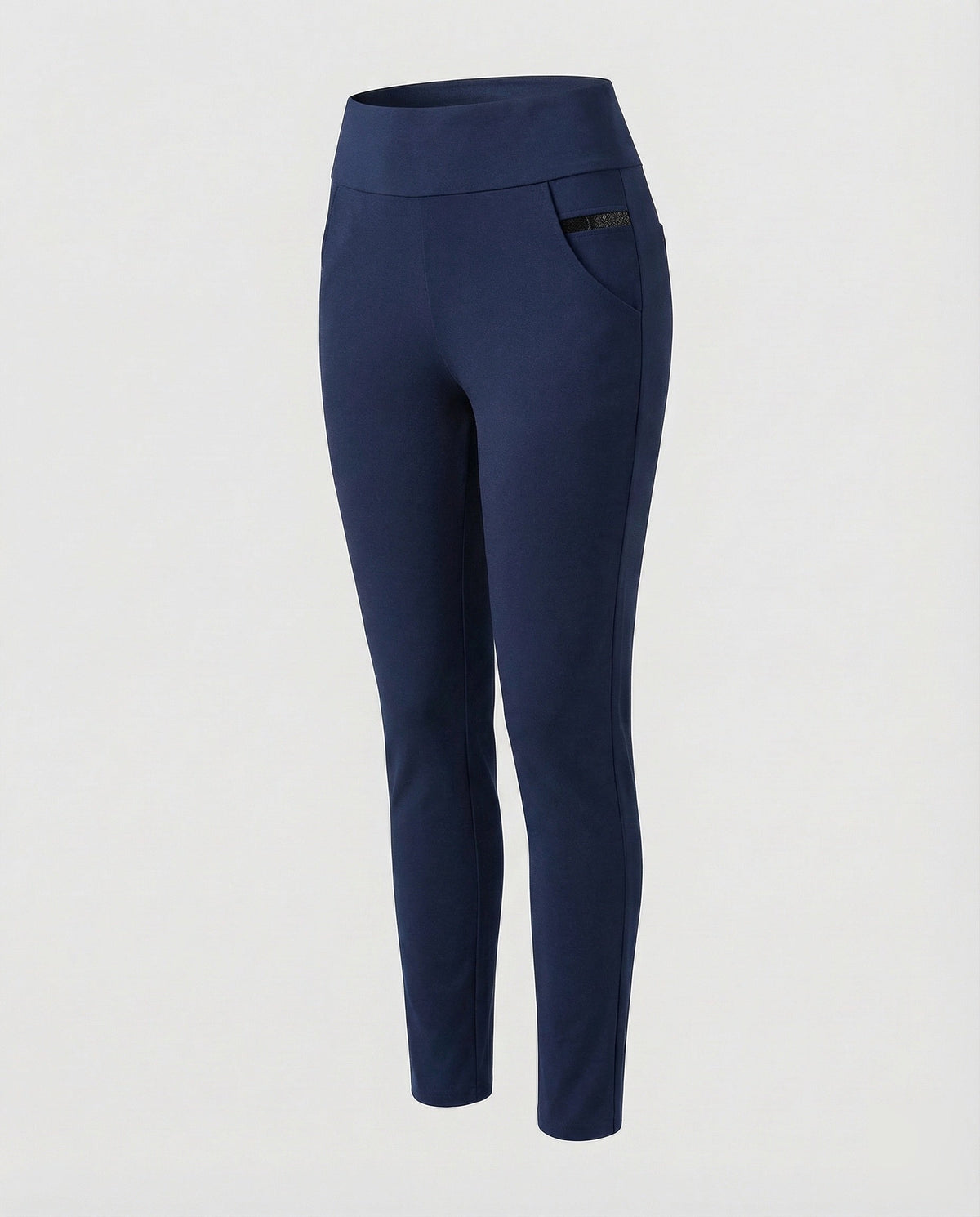 Leggings da donna a vita alta con fascia larga e dettagli delle tasche curvi – Modello aderente a tutta lunghezza per look casual di tutti i giorni