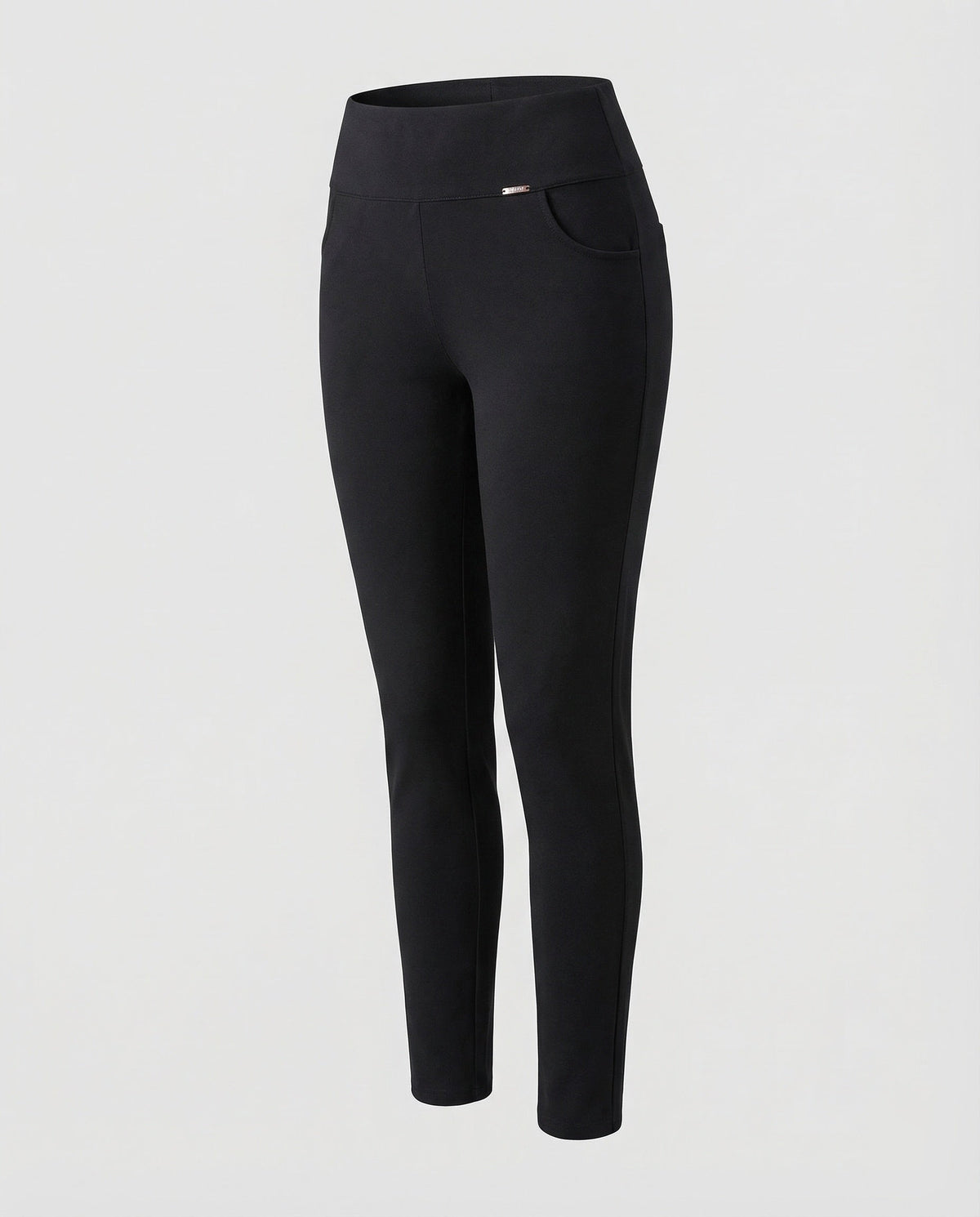 Leggings da donna a vita alta con fascia larga e dettagli delle tasche curvi – Modello aderente a tutta lunghezza per look casual di tutti i giorni