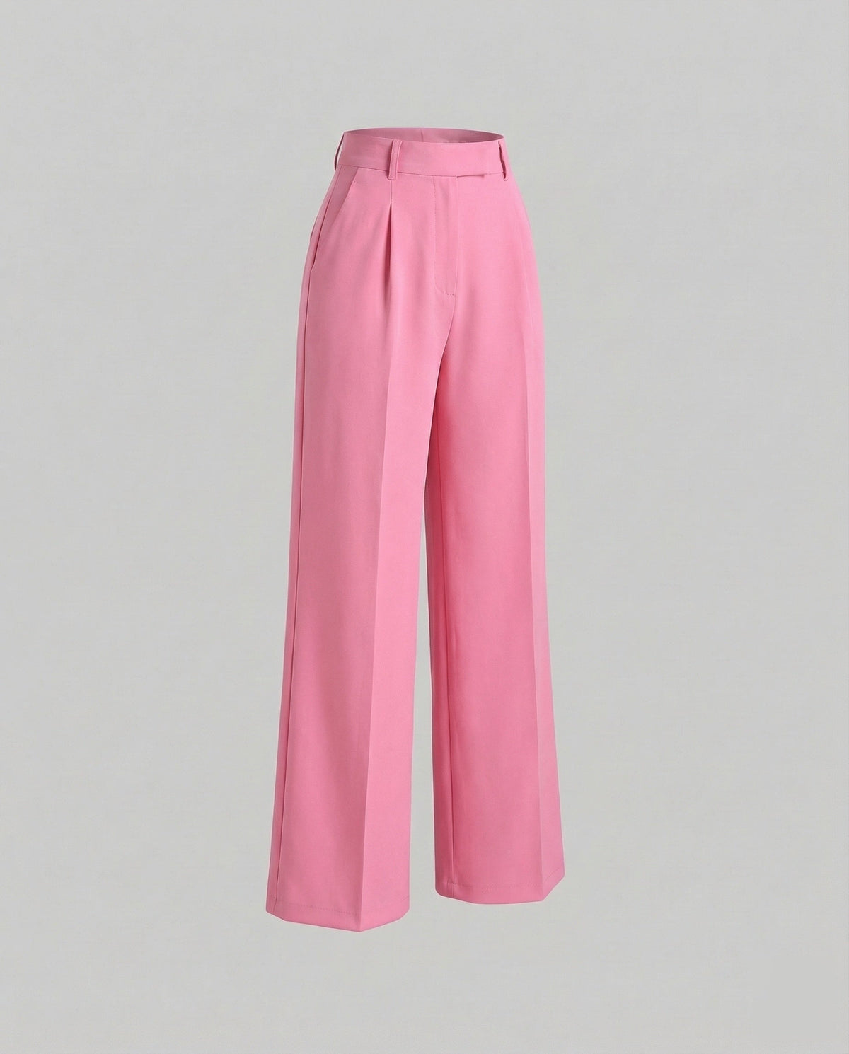 Women’s High-Waisted Tailored Trousers with Pressed Creases and Side Pockets – Straight-Leg Style for Office and Smart Casual Outfits