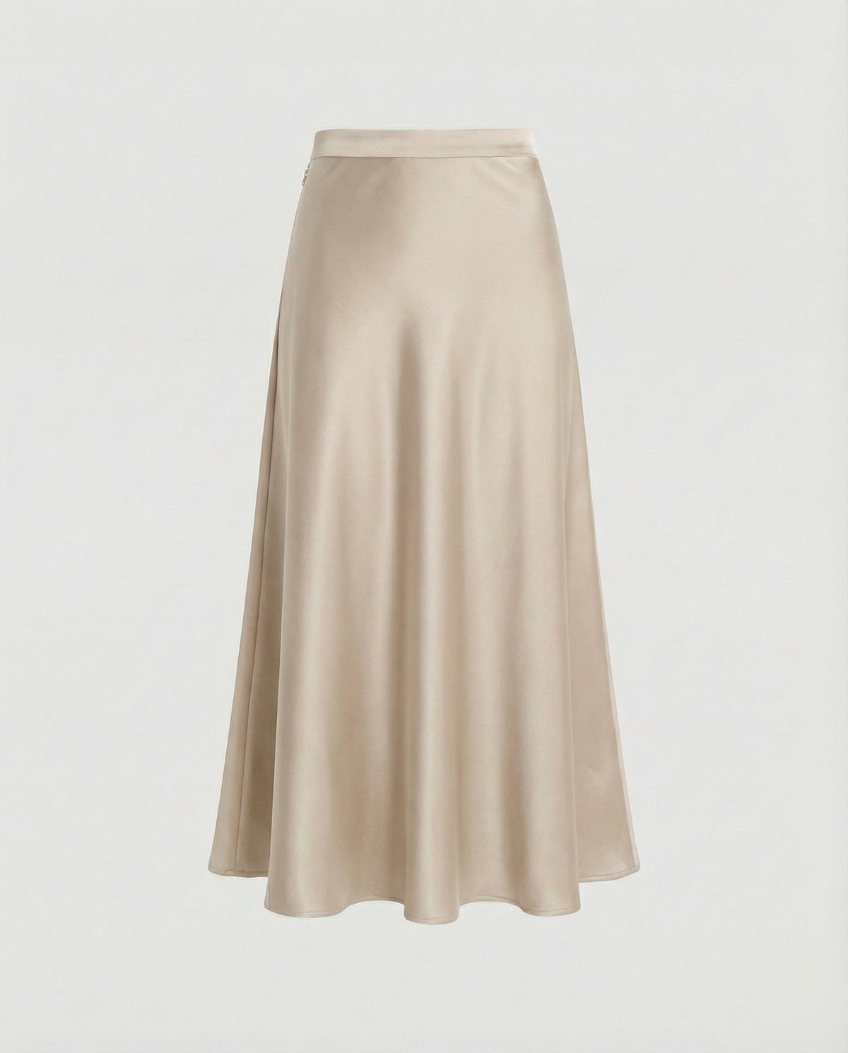Women’s High Waist Satin Maxi Skirt with Side Pockets – Flowing A-Line Shape for Work and Evening Styling
