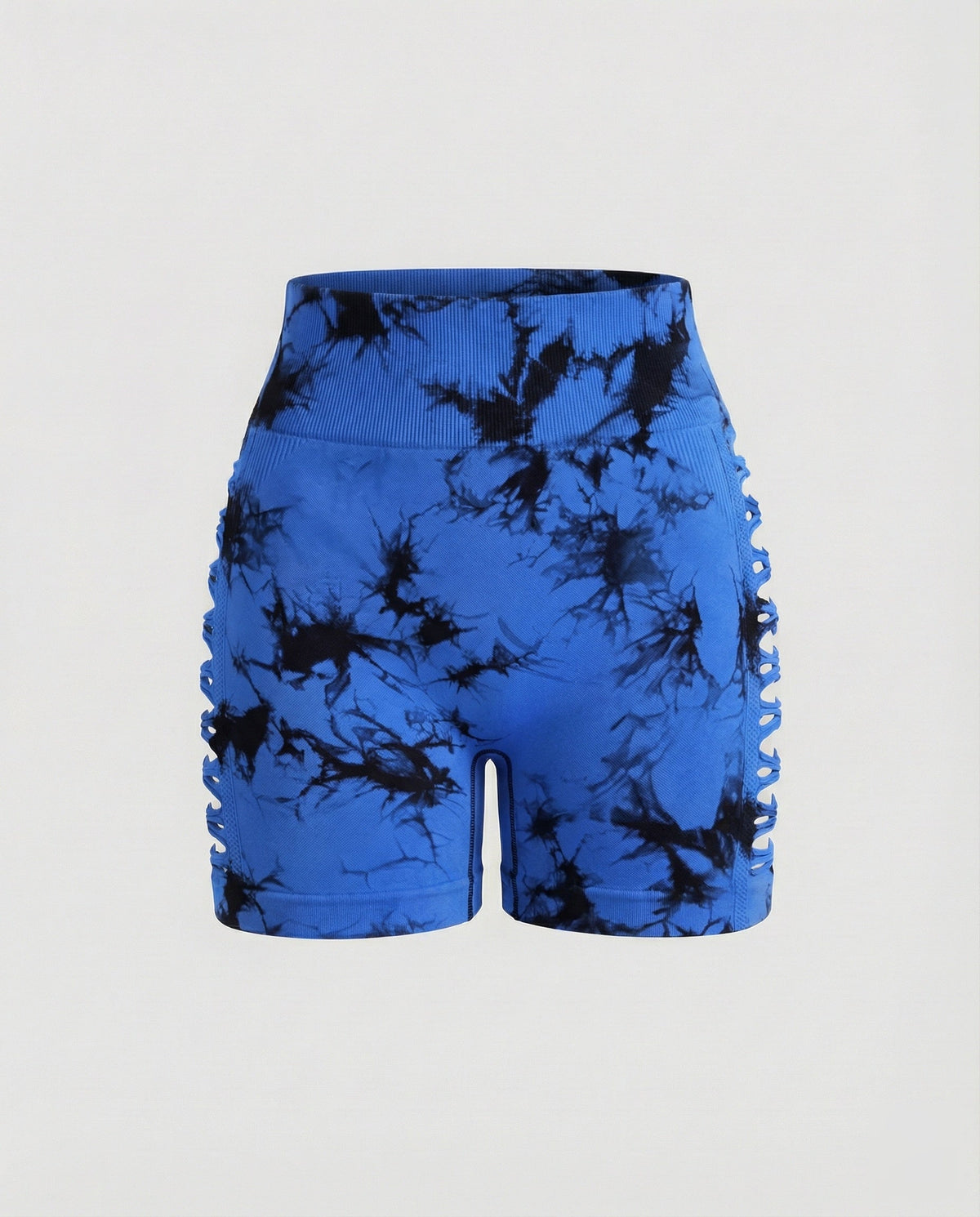 Shorts stampati a vita alta da donna con aperture laterali a scaletta - modello aderente per l’estate e i festival