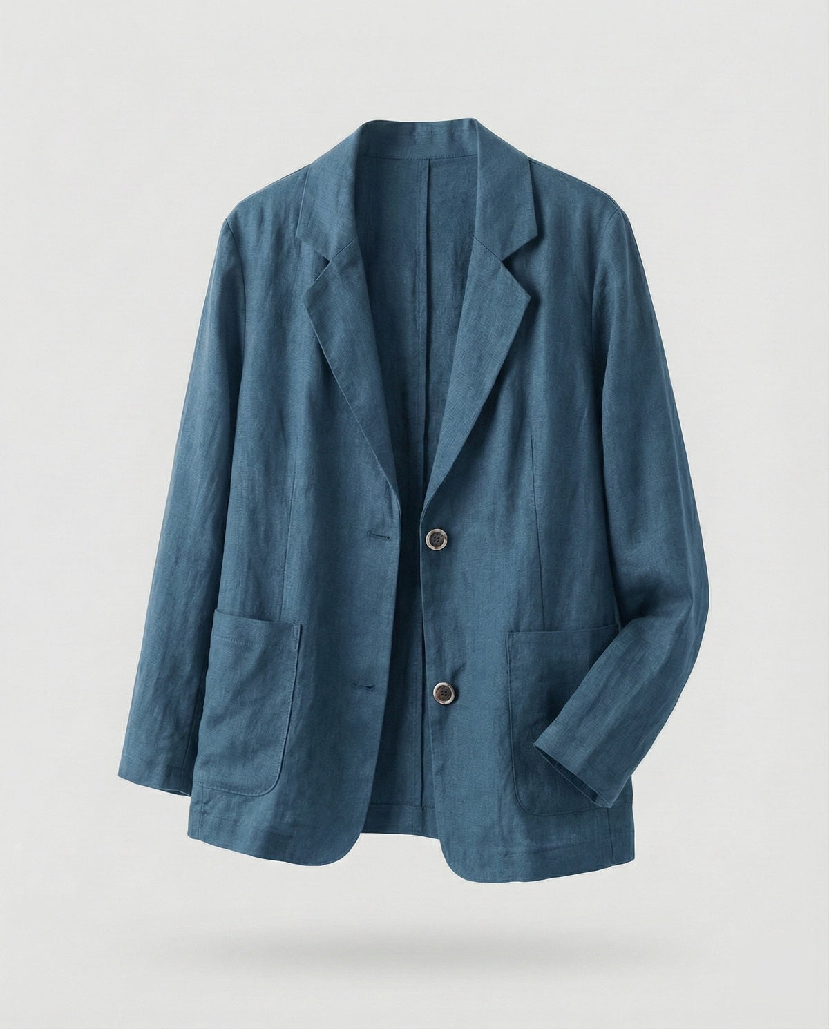 Blazer décontracté pour femme d’aspect lin avec poches plaquées – Veste à deux boutons pour des tenues estivales chic et décontractées