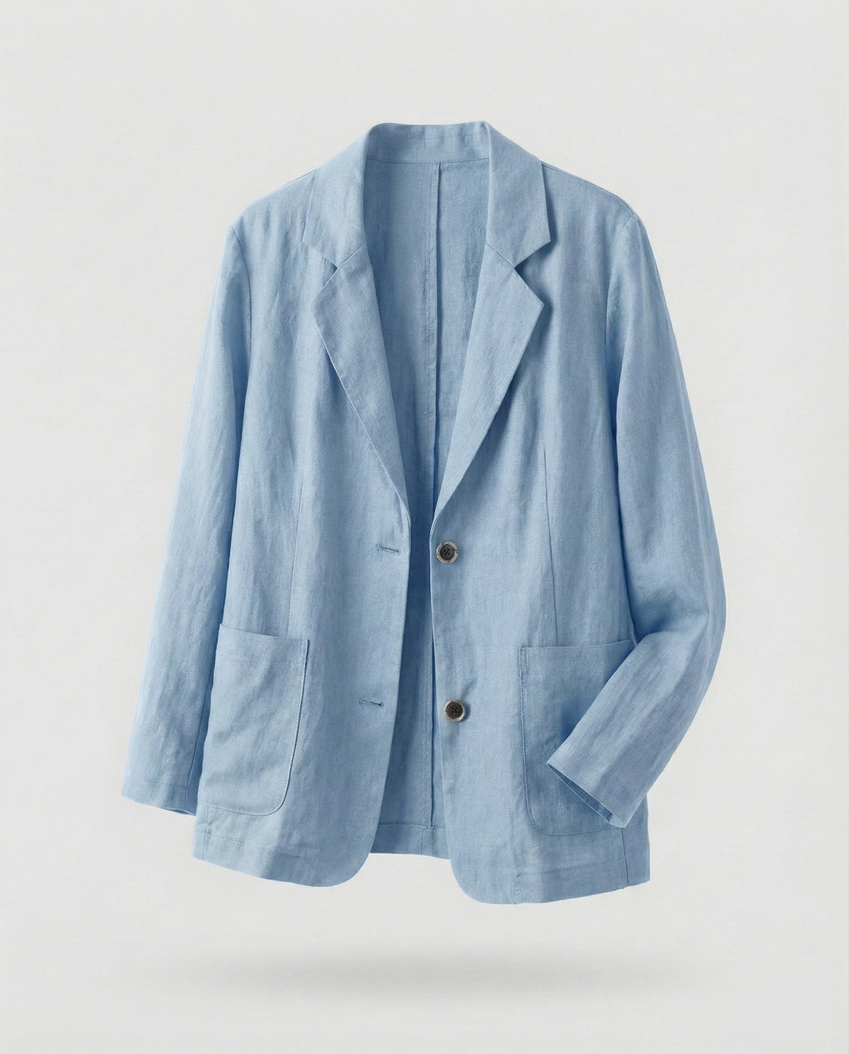 Blazer décontracté pour femme d’aspect lin avec poches plaquées – Veste à deux boutons pour des tenues estivales chic et décontractées