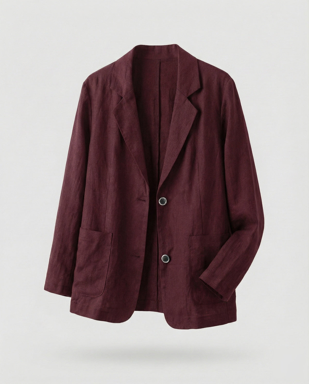 Blazer décontracté pour femme d’aspect lin avec poches plaquées – Veste à deux boutons pour des tenues estivales chic et décontractées
