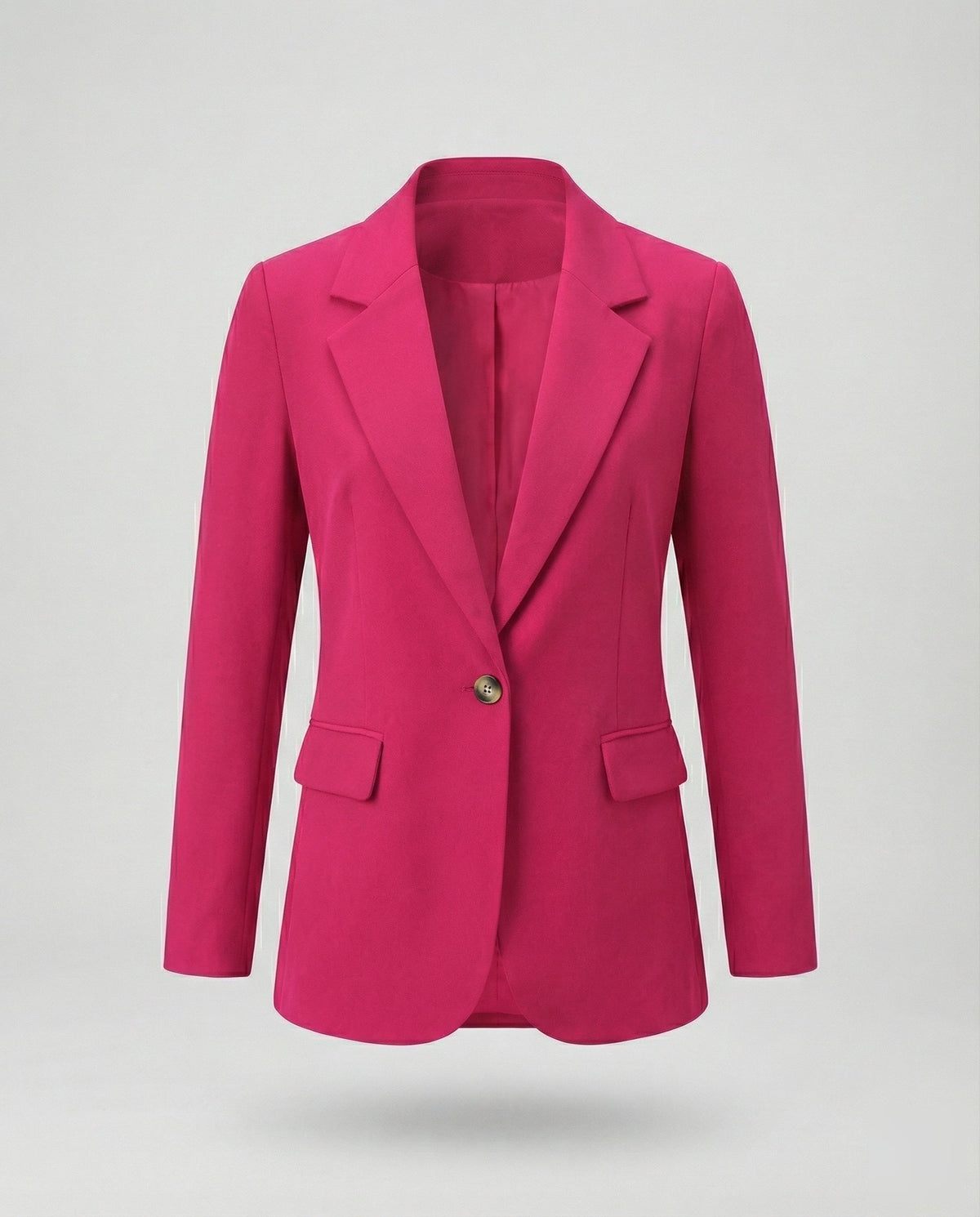 Blazer lungo da donna con un solo bottone e tasche a pattina – Giacca sartoriale slim per look business casual