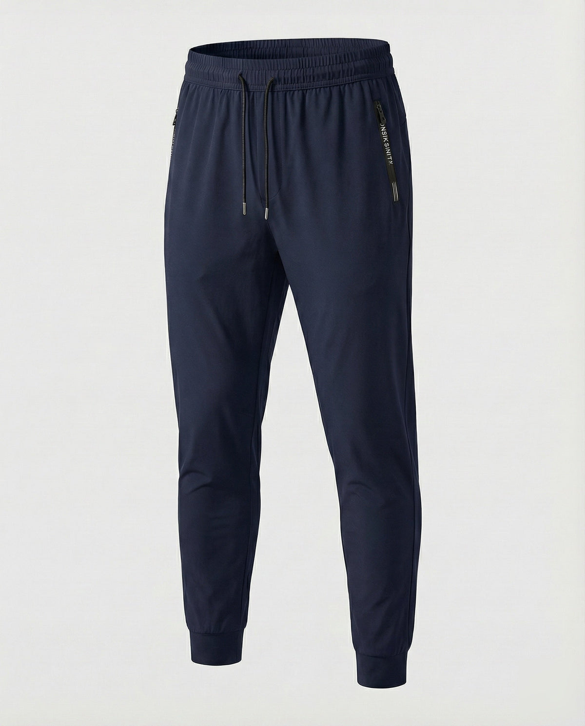 Joggers affusolati da uomo con tasche con zip e vita con coulisse – pantaloni casual con polsini per tutti i giorni