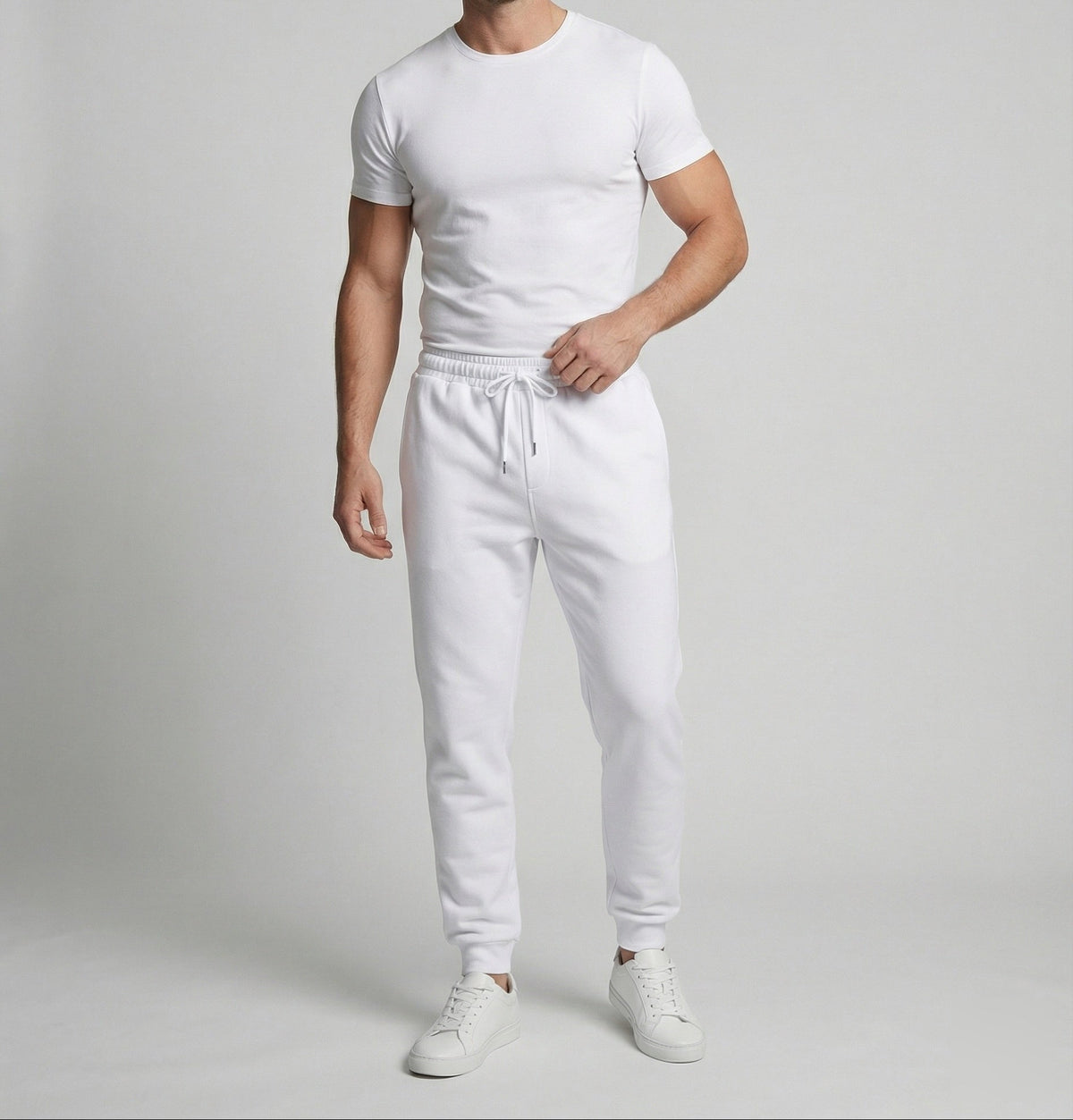 Jogger da uomo con risvolto, vita con coulisse e tasche – Pantaloni sportivi affusolati e casual, per viaggi e weekend all’insegna del relax