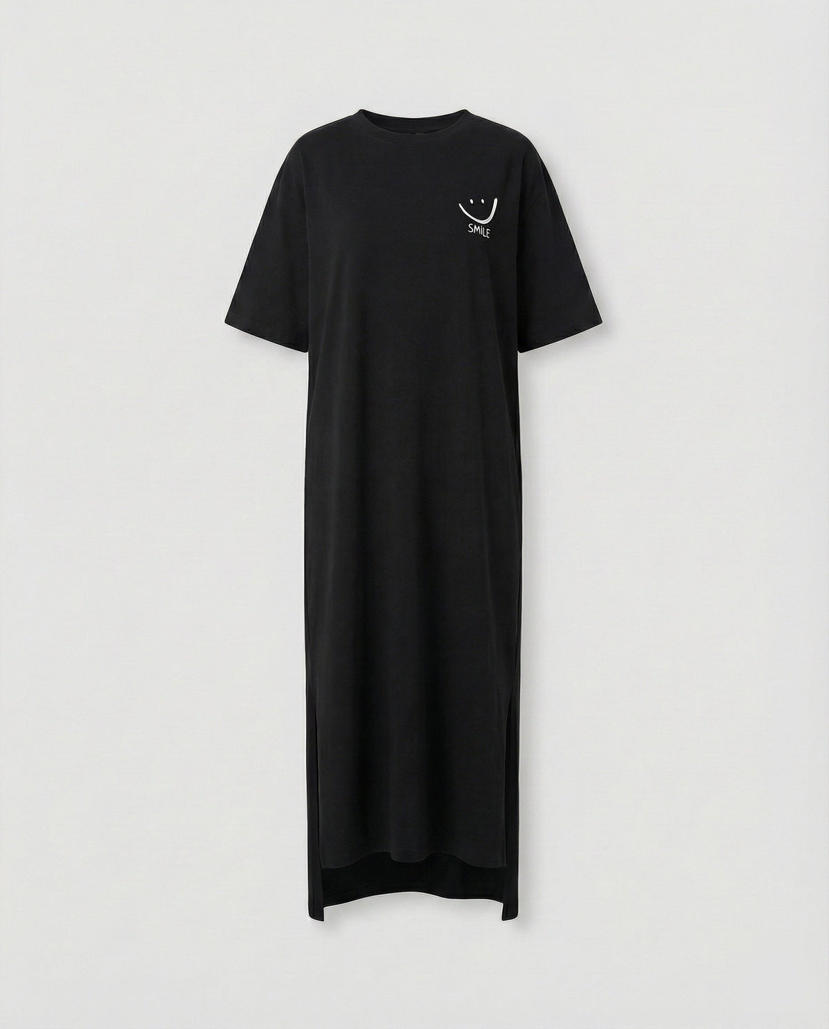 Robe midi décontractée pour femme, à manches courtes, avec poches et imprimé – Fentes latérales pour un style confortable au quotidien