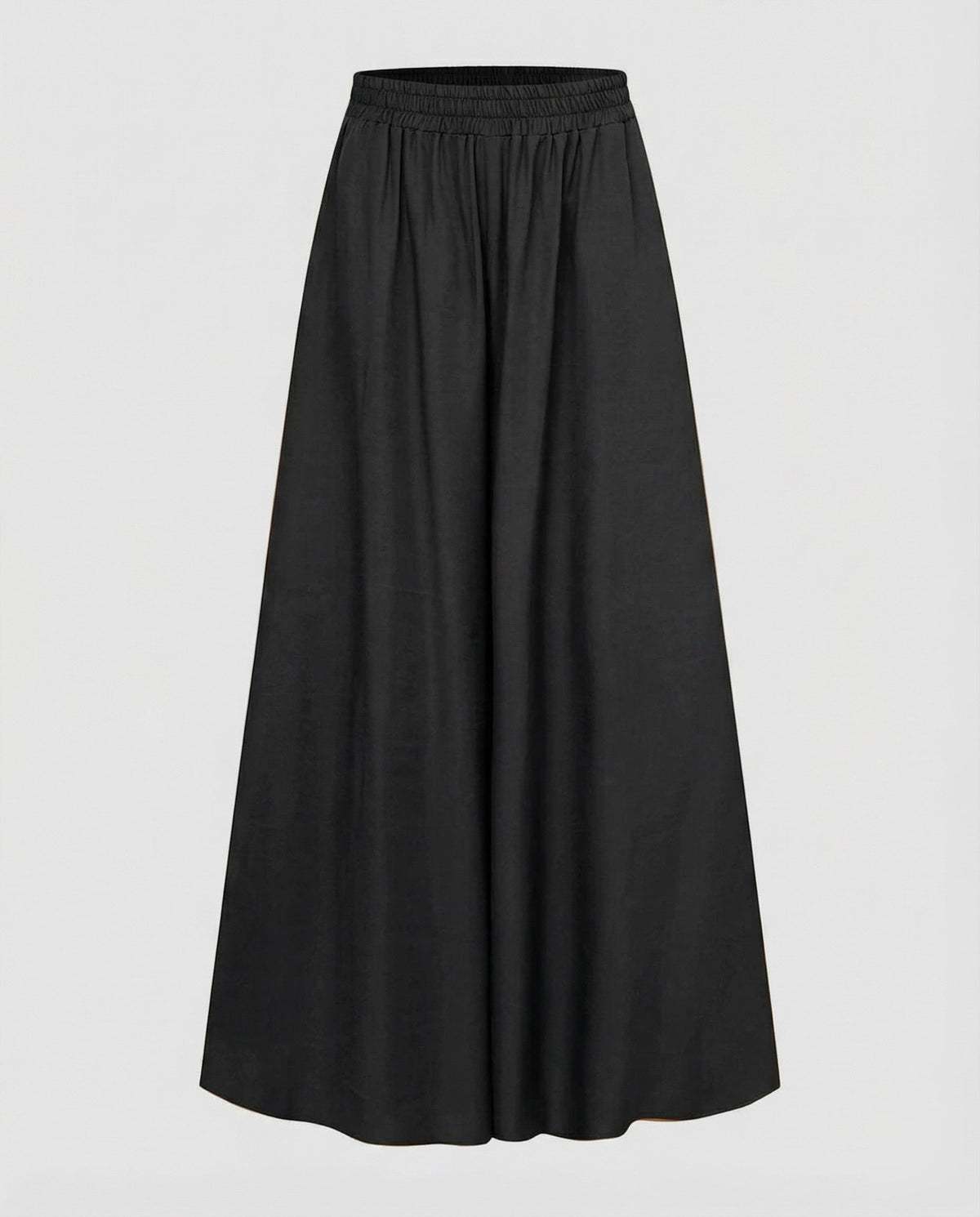 Pantalones palazzo de mujer con cintura fruncida y perneras anchas y fluidas - Estilo largo completo sin cierre para las vacaciones y los conjuntos informales de diario