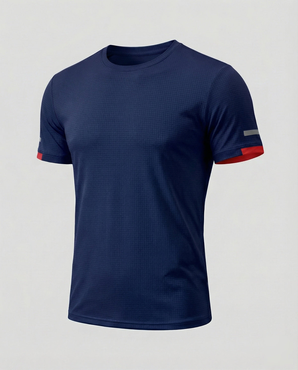 Strukturiertes Rundhals-T-Shirt für Herren mit Akzenten an den Ärmeln – Eng anliegendes Kurzarmshirt für sportlich-lässige Outfits und zum Kombinieren im Alltag