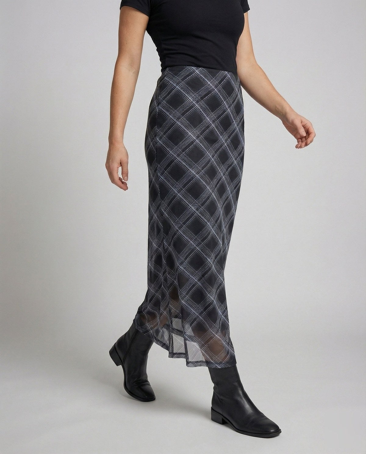 Fustă maxi imprimată pentru femei, croială pe bie – fustă lungă elegantă, cu talie înaltă și tiv evazat, pentru birou și ținute casual elegante