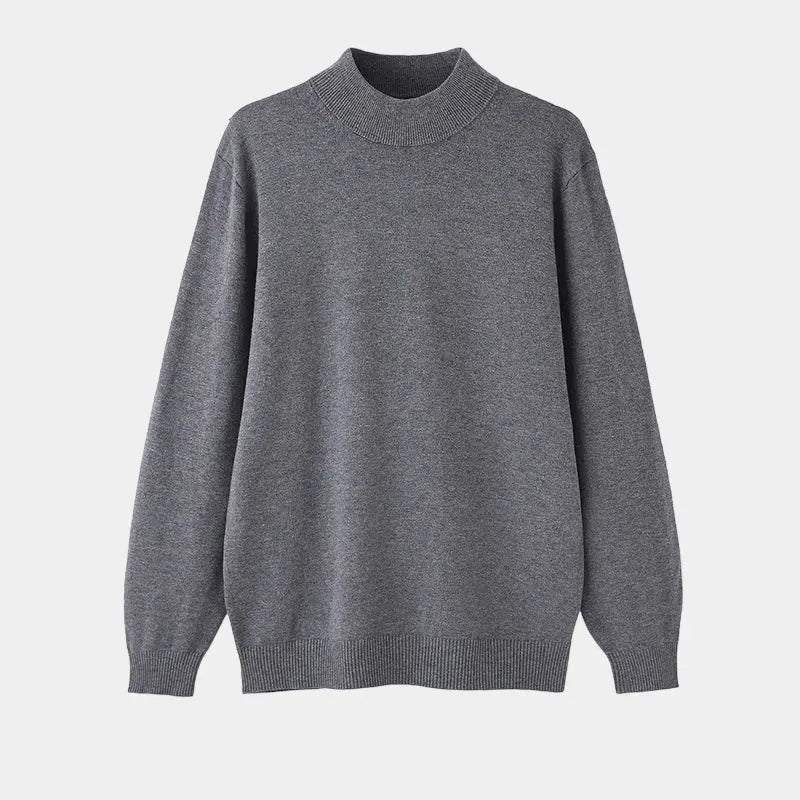 Men’s Wool Mock Neck Sweater – Warm Refined Knit for Autumn and Winter Layering