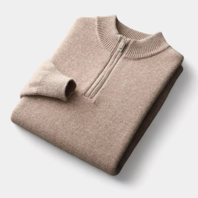 Men’s Merino Zip-Neck Sweater – Clean Winter Knit for Office and Weekend Wear
