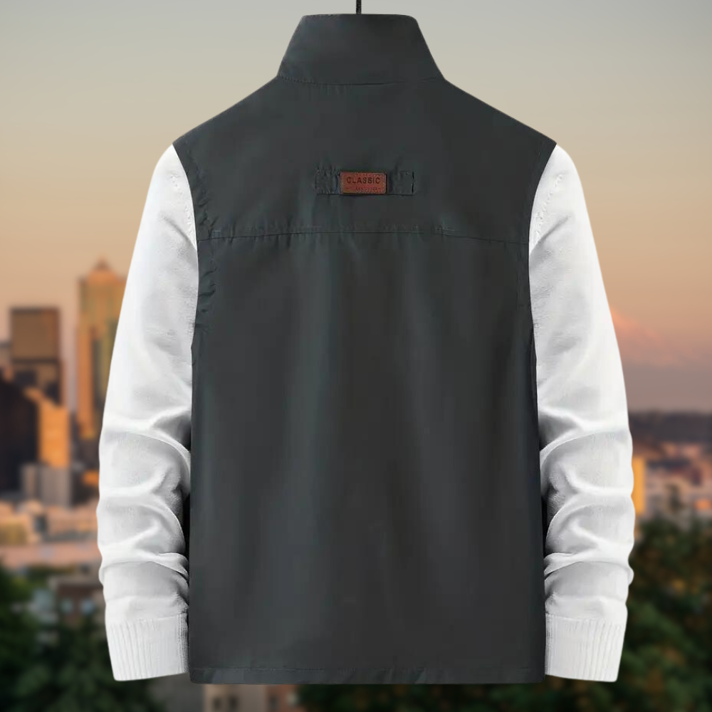 Men’s Multi-Pocket Zip-Up Vest – Soft Breathable Durable Layered Comfort for Casual Styling