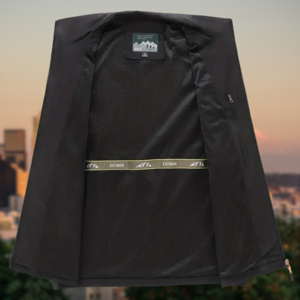 Men’s Multi-Pocket Zip-Up Vest – Soft Breathable Durable Layered Comfort for Casual Styling