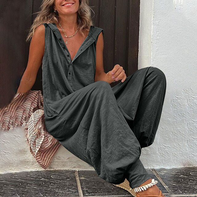 Women’s Elegant Casual Jumpsuit – Soft Stretch Flattering All-In-One Outfit for Everyday Wear