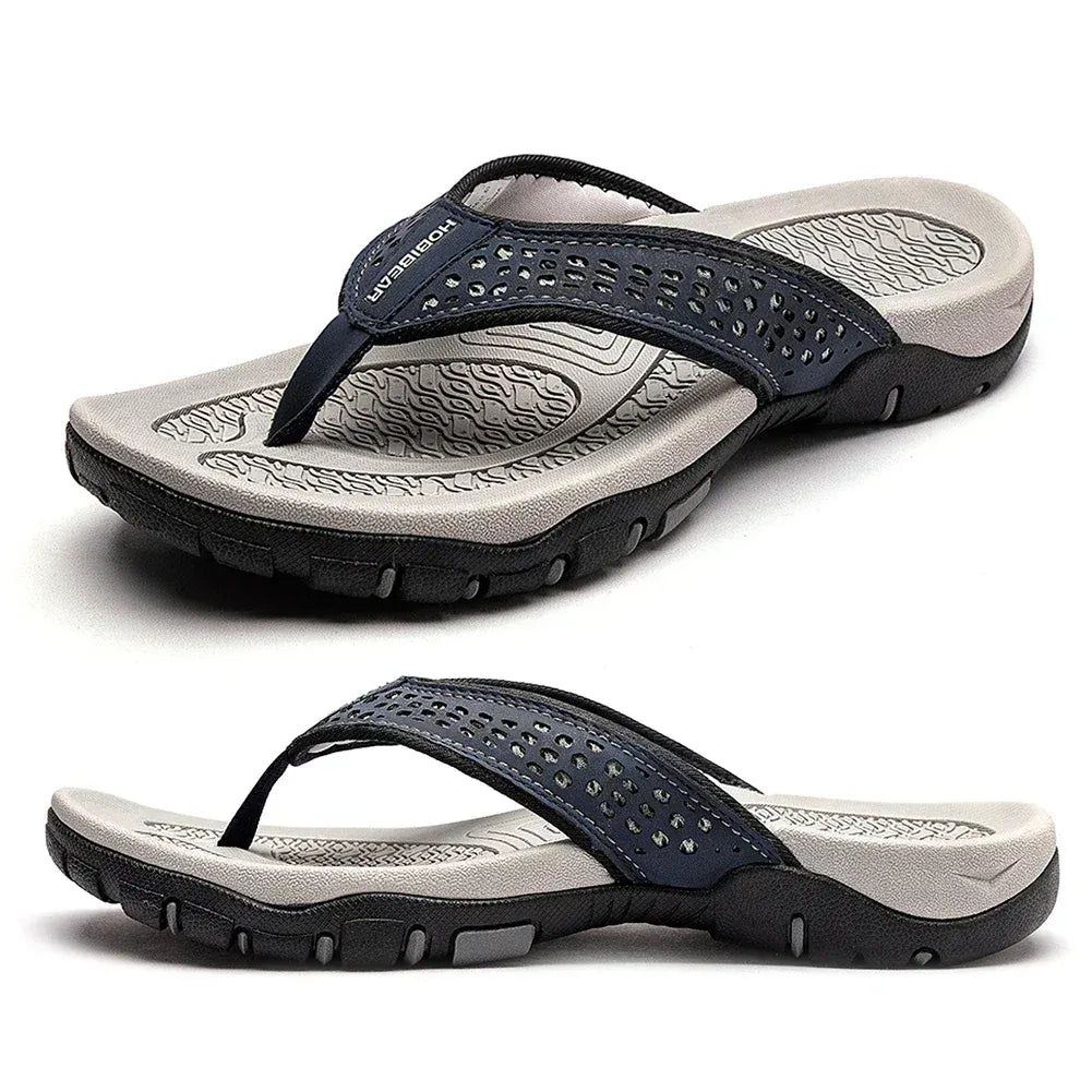 Men’s Outdoor Flip-Flops Cushioned Textured Summer Sandals