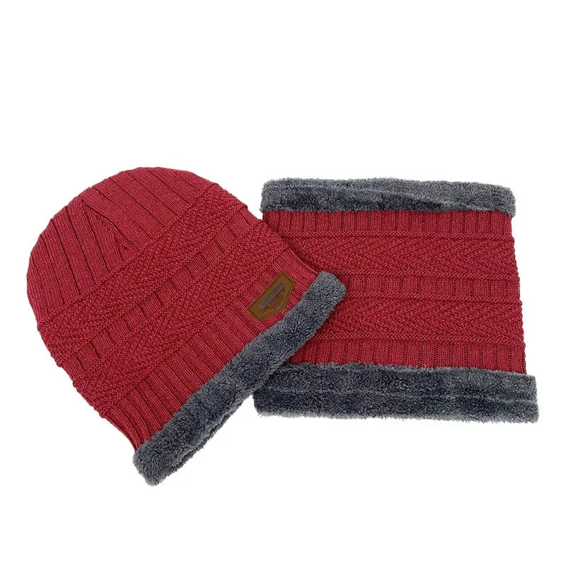 Zestaw uniwersalnych czapek beanie z pluszową podszewką – zimowa czapka z dopasowanym kominem