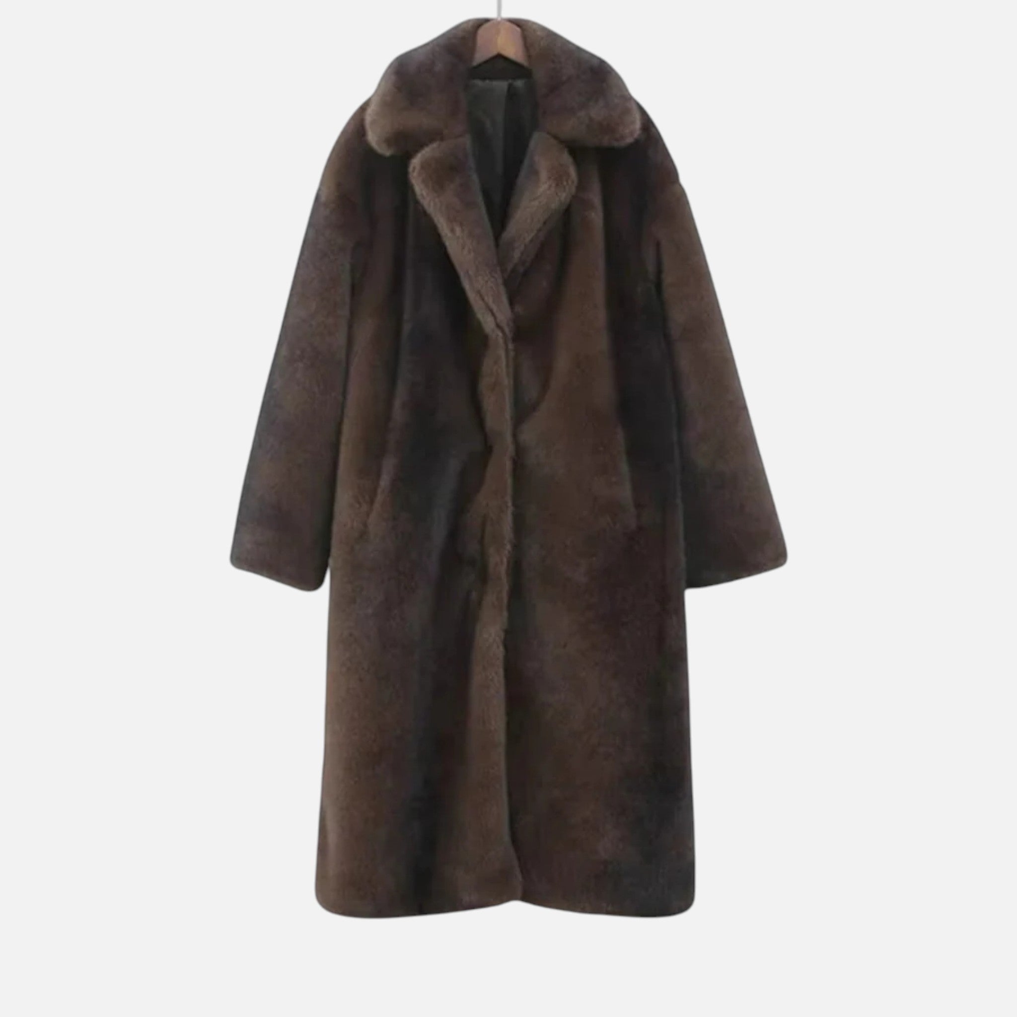 Valmonti | Women’s Long Faux Fur Trench – Heritage Elegance