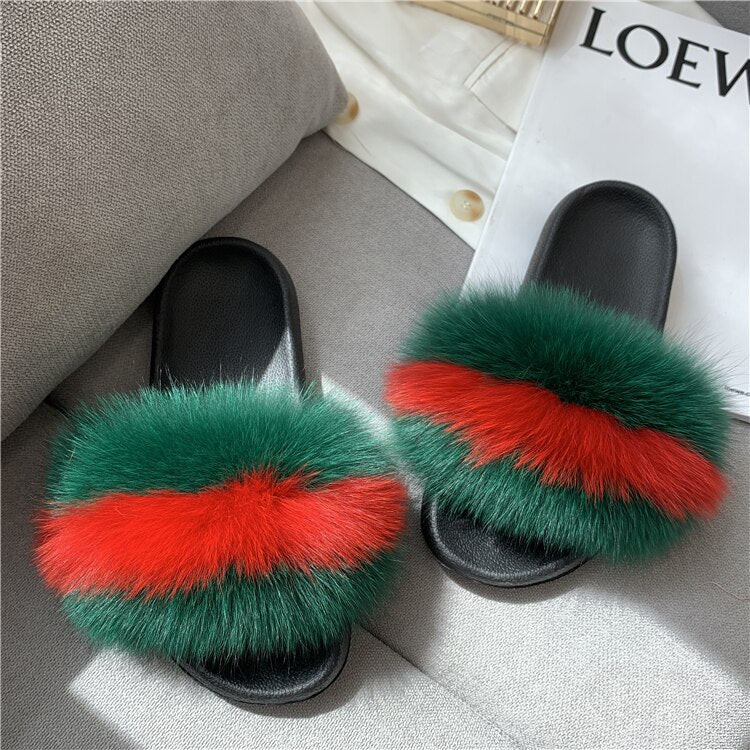 Zuecos mullidos de piel sintética para mujer - Sandalias de casa sin talón y puntera abierta con tira afelpada para estar cómoda en casa y llevar un estilo casual