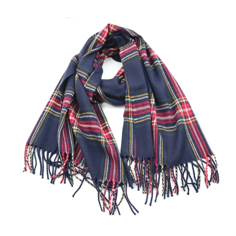 Cachecol de inverno com toque de caxemira para mulher – écharpe macia estampada com franjas para usar em camadas elegantes durante o outono e o inverno