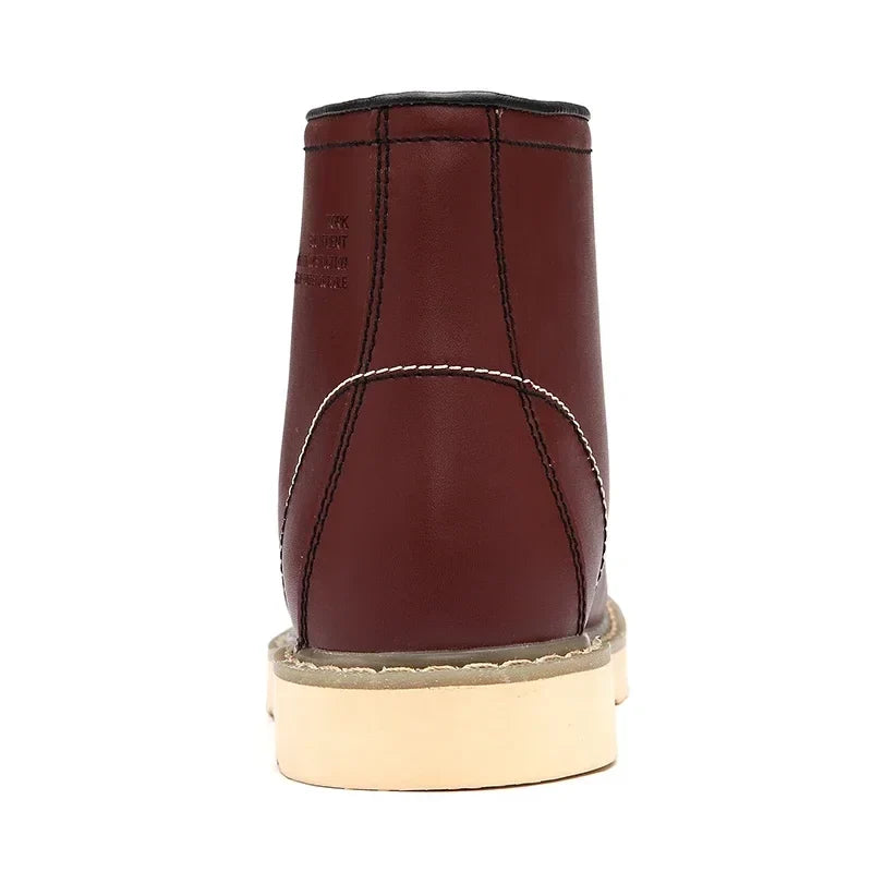 Men’s Fur-Lined Leather Snow Boots – Water-Resistant Lace-Up Winter Ankle Boots with Anti-Slip Sole