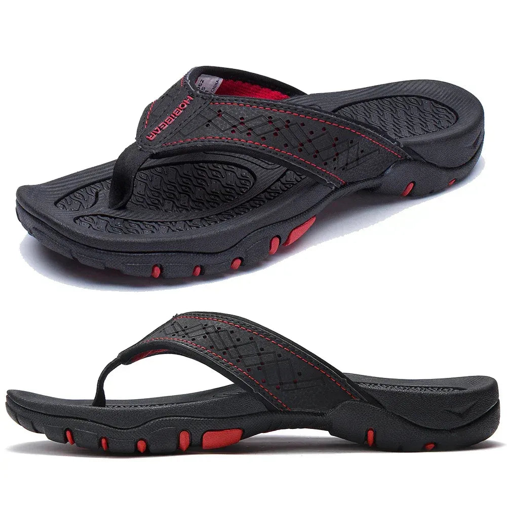 Men’s Outdoor Flip-Flops Cushioned Textured Summer Sandals