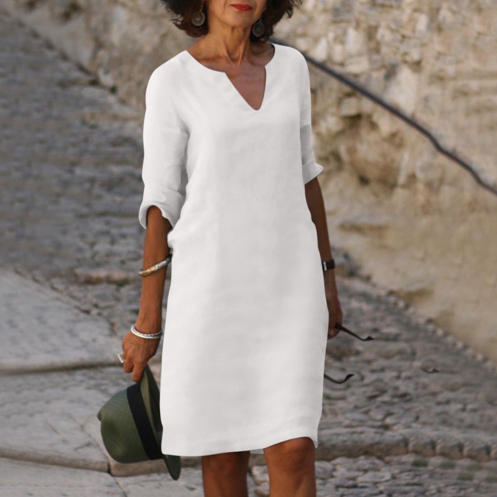 Abito estivo elegante da donna, leggero, comodo, raffinato, per tutti i giorni e vacanze