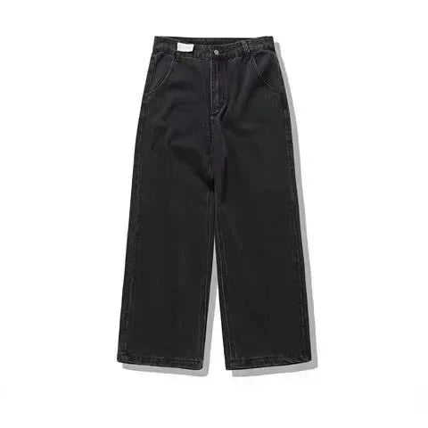Jean droit délavé effet usé pour homme – Denim décontracté avec détails déchirés et finitions à bords francs