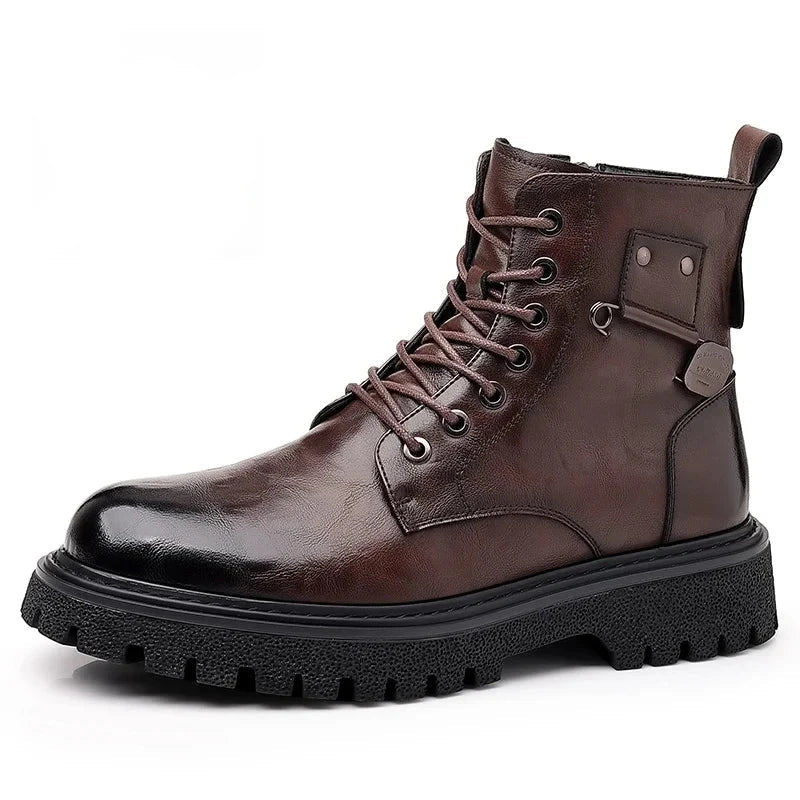 Botas robustas de exterior para hombre con cordones, duraderas, resistentes, cómodas, para caminar en todo tipo de terrenos