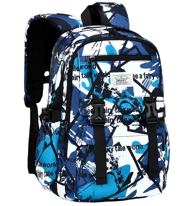 Children’s Graphic School Backpack – Lightweight Multi-Pocket Design with Buckle Straps and Spacious Storage