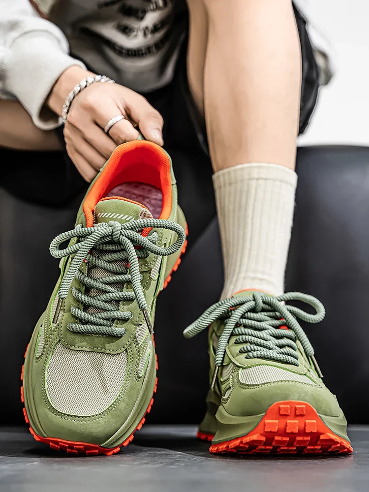 Pantofi sport bărbătești din plasă respirabilă - încălțăminte sport casual pentru exterior, cu amortizare