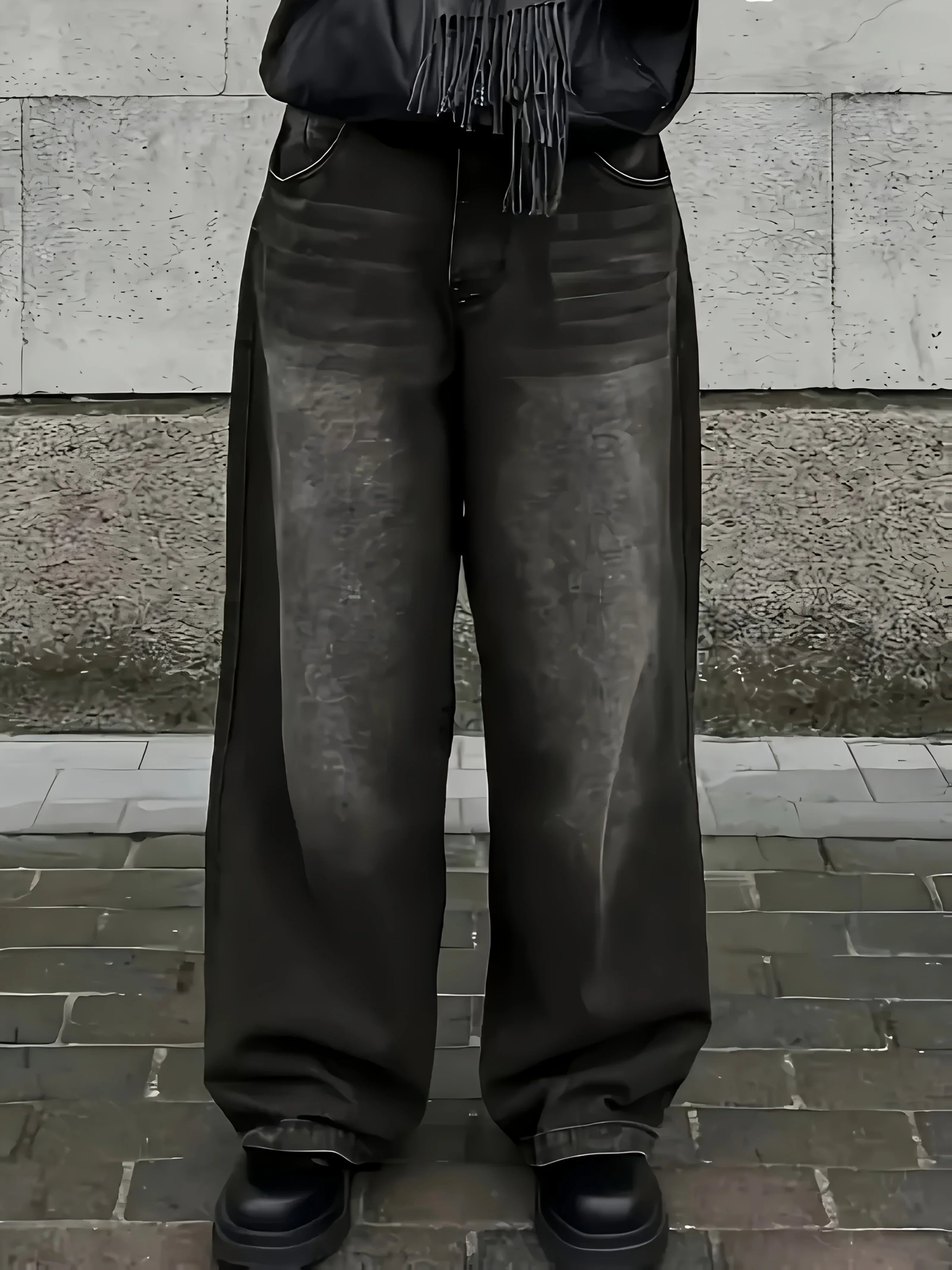Muške široke streetwear traperice – opušteni traper širokih nogavica za urbani casual stil