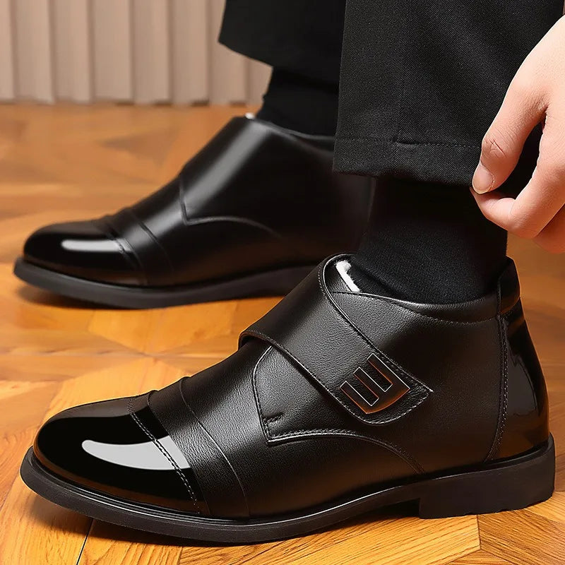 Pánské zimní kotníkové boty s fleecovou podšívkou – teplé outdoorové boty na suchý zip v elegantním ležérním stylu