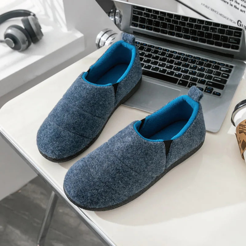 Zapatillas de invierno unisex forradas de forro polar - zapatos de casa suaves con puntera cerrada y suela flexible antideslizante