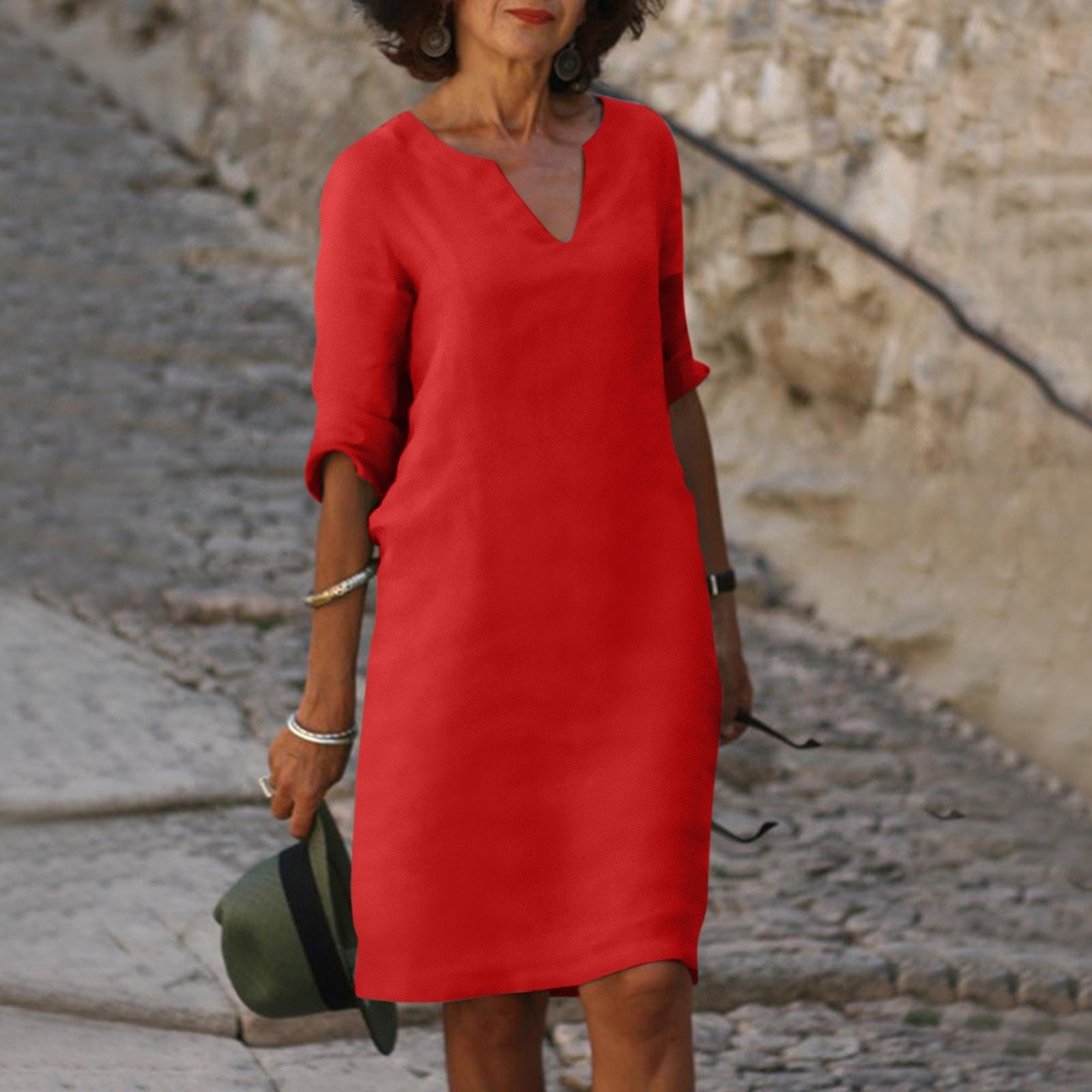 Abito estivo elegante da donna, leggero, comodo, raffinato, per tutti i giorni e vacanze