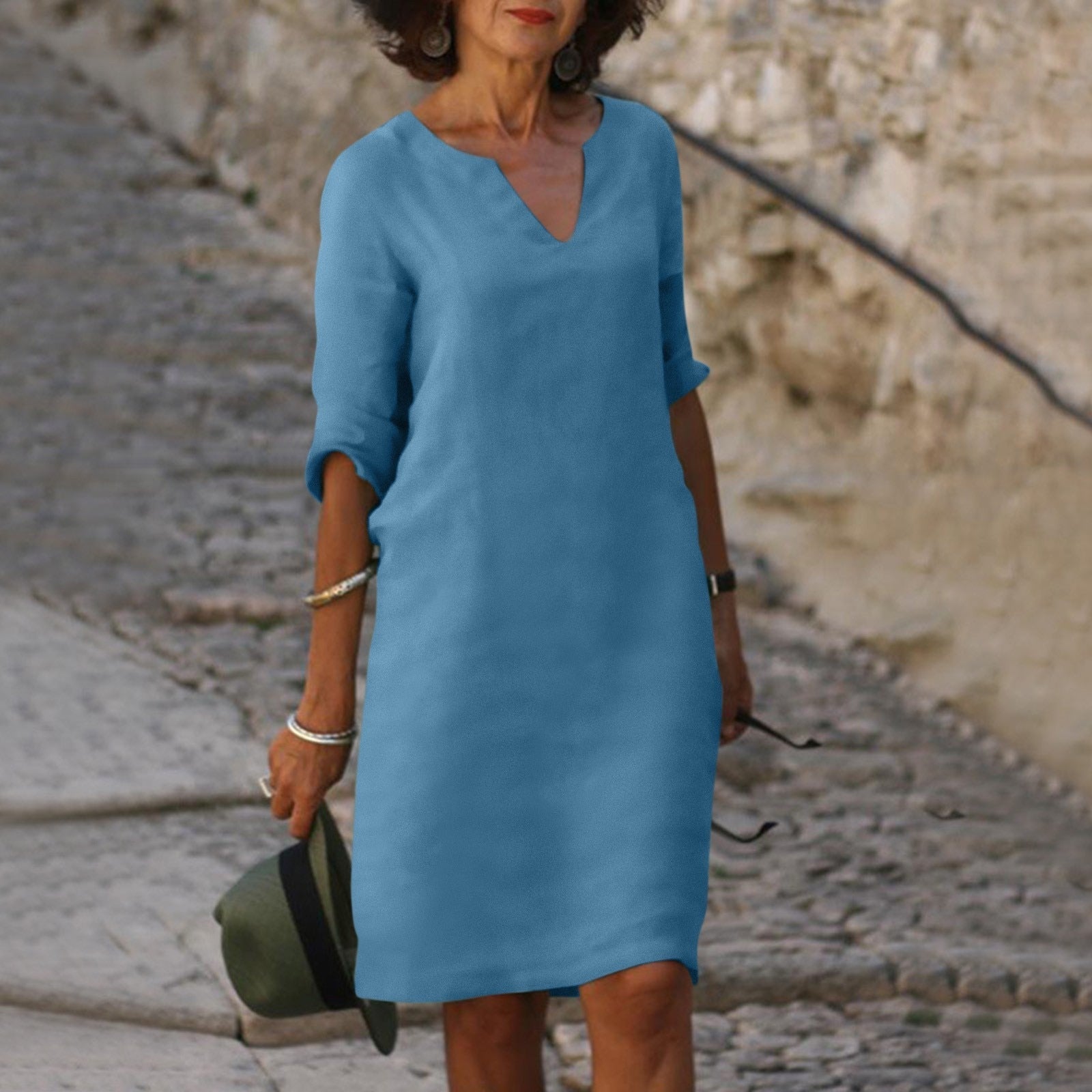 Abito estivo elegante da donna, leggero, comodo, raffinato, per tutti i giorni e vacanze