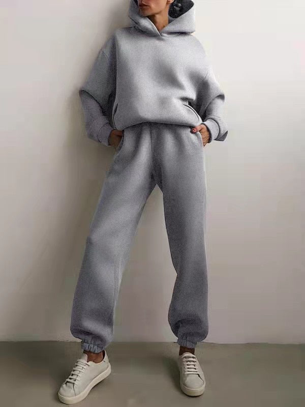 Women’s Hoodie Sweatpants Set – Soft Comfortable Breathable Casual Lounge Everyday Tracksuit