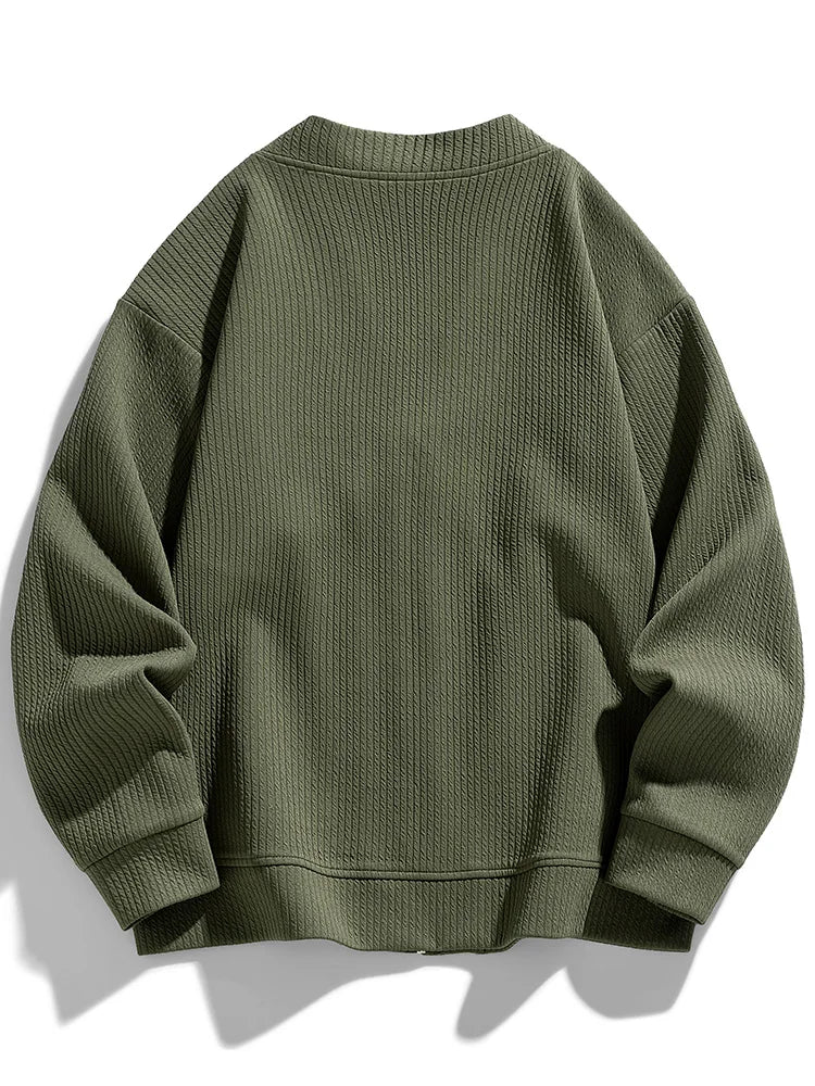 Men’s Winter Zip Cardigan – Stretch Knit Comfort Layer