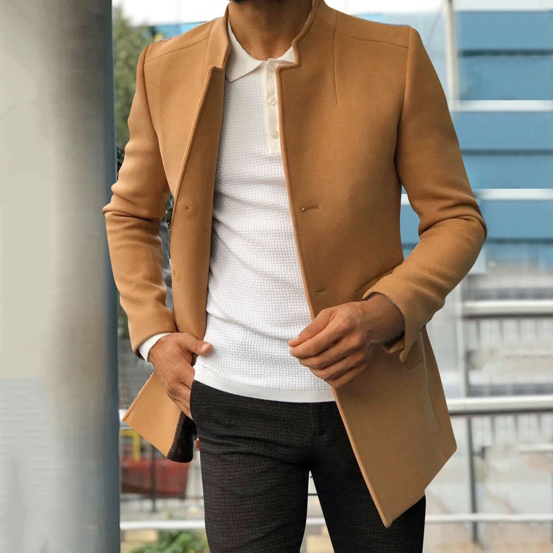 Chaqueta de Tweed a Medida para Hombre – Capa Elegante para Negocios en Otoño e Invierno