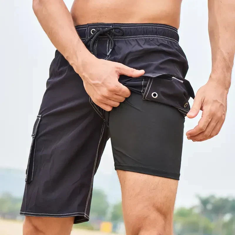 Men’s Sports Shorts Dual Layer Quick Dry Active Training Shorts