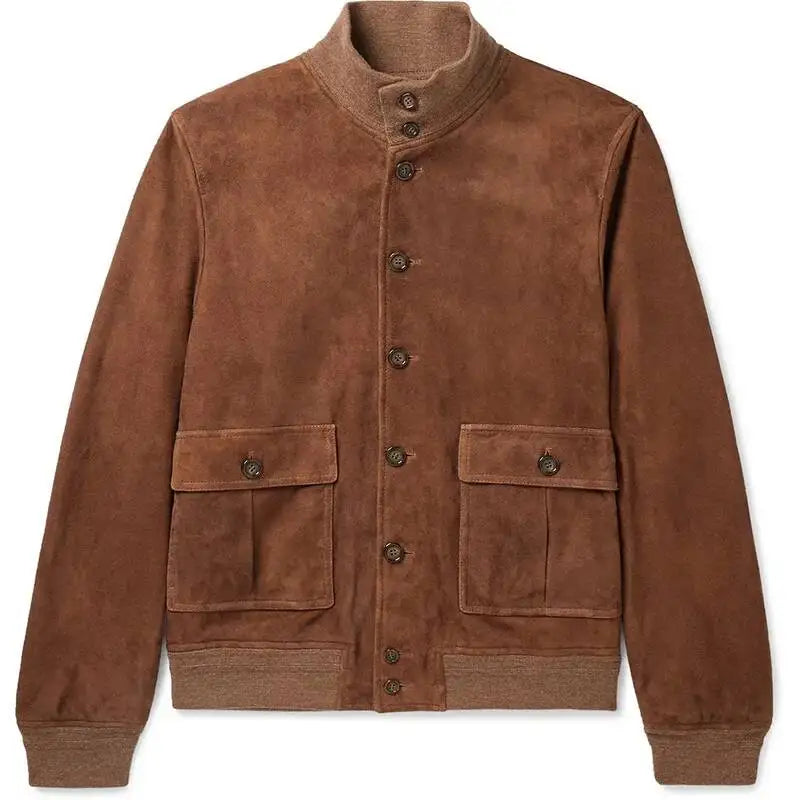 Vintage utiliteitsjack voor heren - getailleerd jasje met knoopsluiting en klepzakken