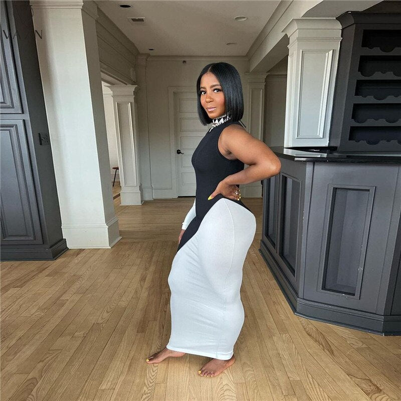 Abito Maxi Bodycon Asimmetrico da Donna – Abito Modellante per Occasioni, Feste e Serate