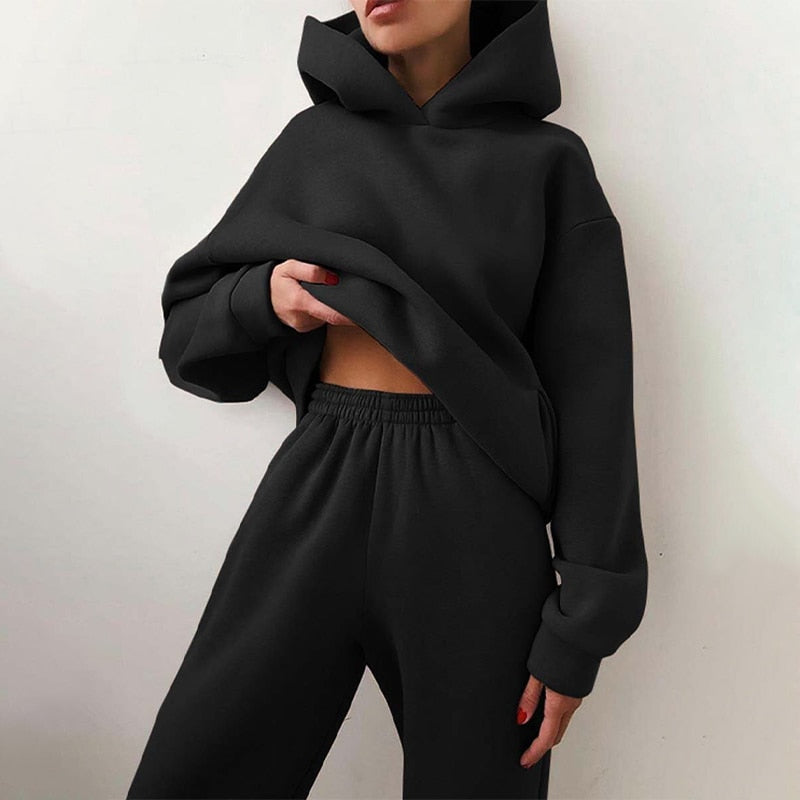 Women’s Hoodie Sweatpants Set – Soft Comfortable Breathable Casual Lounge Everyday Tracksuit