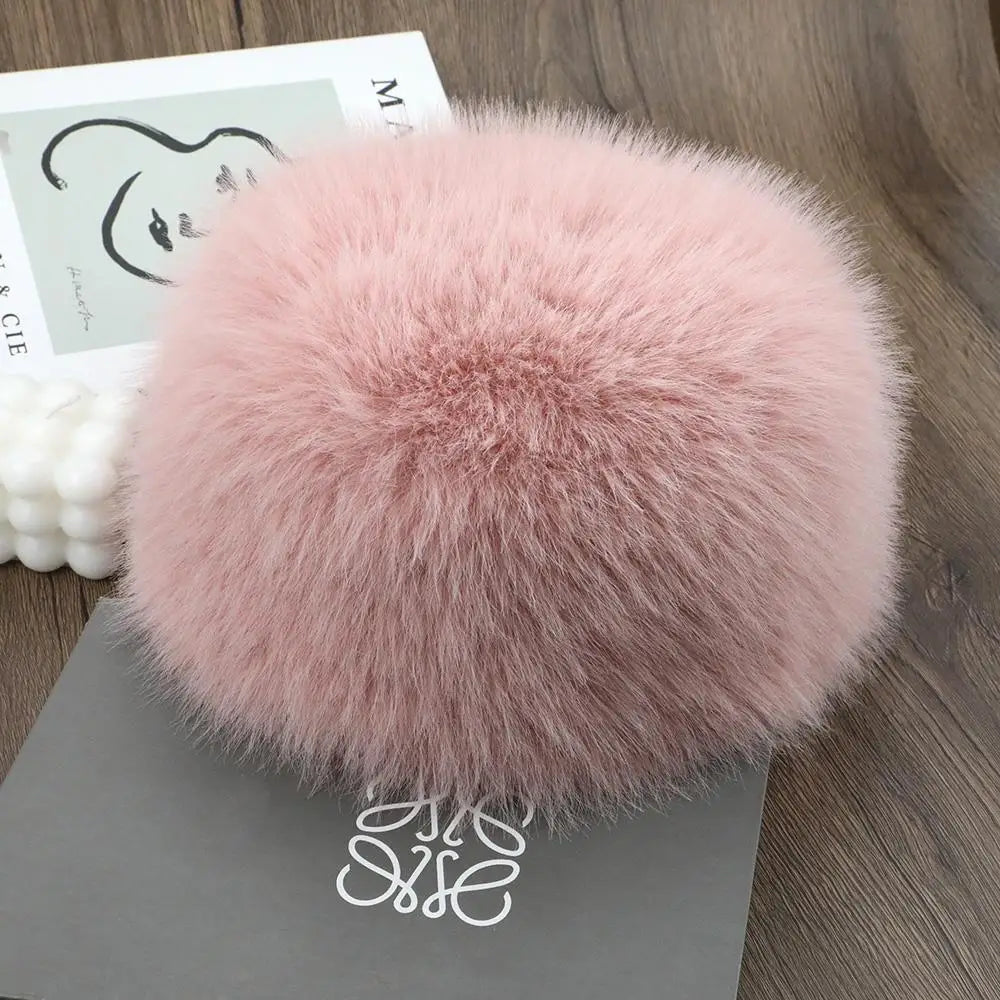 Pluizige imitatiebont-wintermuts voor dames - thermische, winddichte skimuts met oorbedekking voor warme bescherming bij koud weer