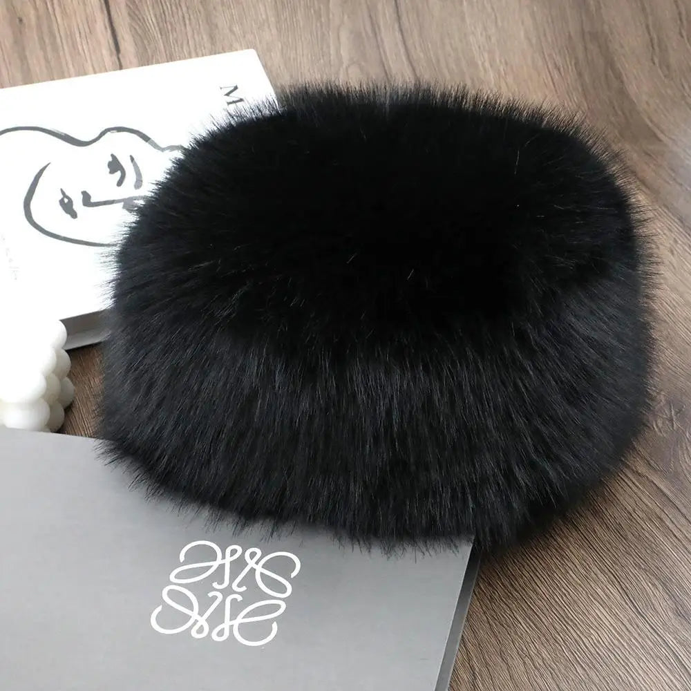 Pluizige imitatiebont-wintermuts voor dames - thermische, winddichte skimuts met oorbedekking voor warme bescherming bij koud weer