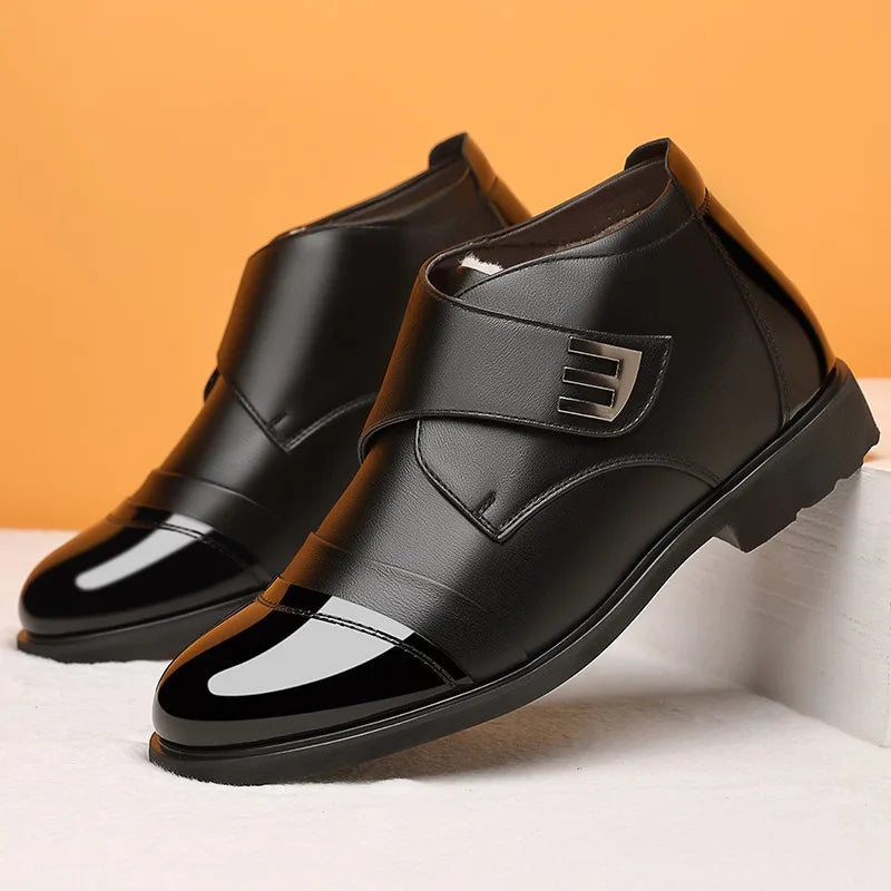 Pánské zimní kotníkové boty s fleecovou podšívkou – teplé outdoorové boty na suchý zip v elegantním ležérním stylu