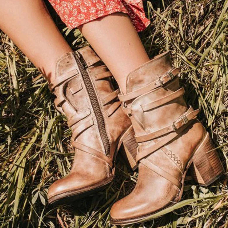 Women’s Retro Winter Boots – Warm Comfortable Suede Style Soft Lined Elegant Everyday Casual Footwear