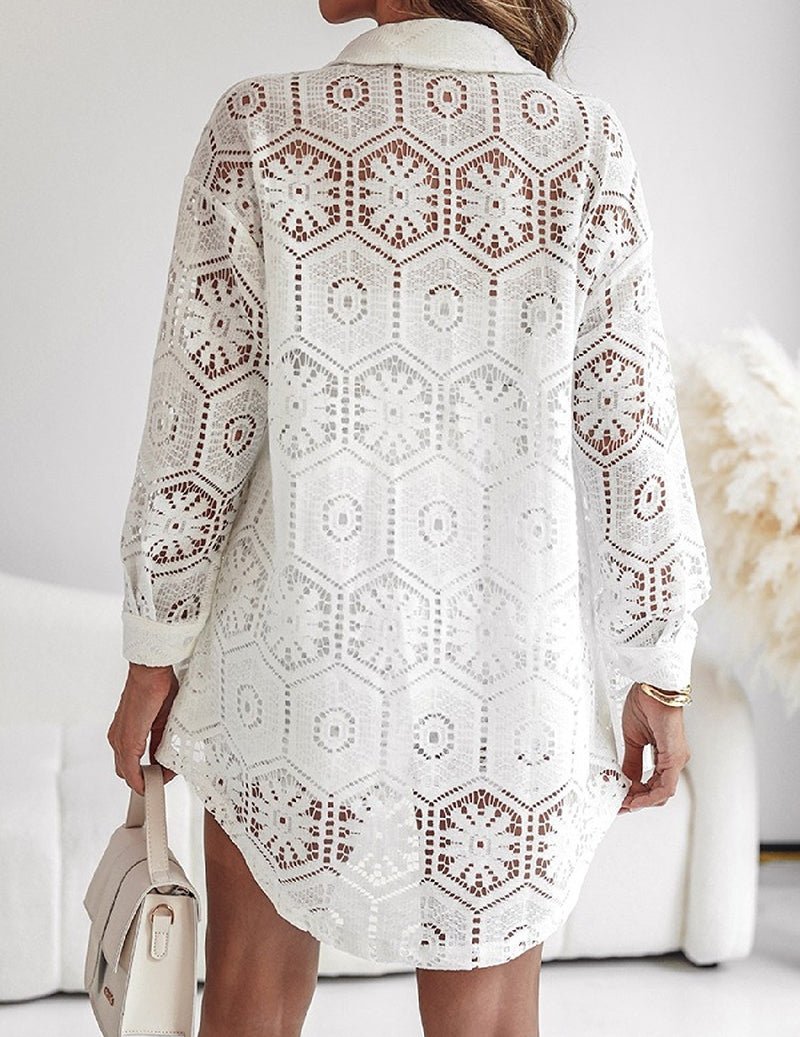 Completo Donna con Camicia in Pizzo Sangallo e Pantaloncini